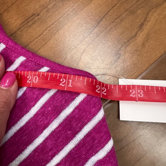 NWT LOFT women's XL pink tank with white and silver stripes - Picture 8 of 9